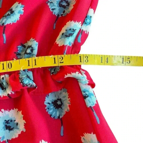 J Crew Dandelion Print Long Sleeve Dress Womens 2 Ruffle Elastic Cuff & Waist - Picture 12 of 15